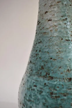 New Pamono Turquoise and White Lamp, France, 1960s