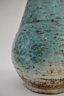 New Pamono Turquoise and White Lamp, France, 1960s