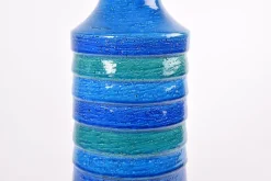 Best Pamono Turquoise Ceramic Table Lamp with Lamp Shade attributed to Aldo Londi for Bitossi, Italy, 1960s