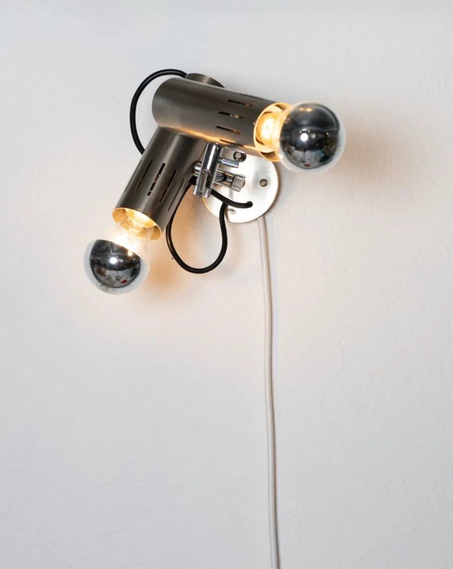 New Pamono Two-Light Wall Lamp attributed to Alain Richard