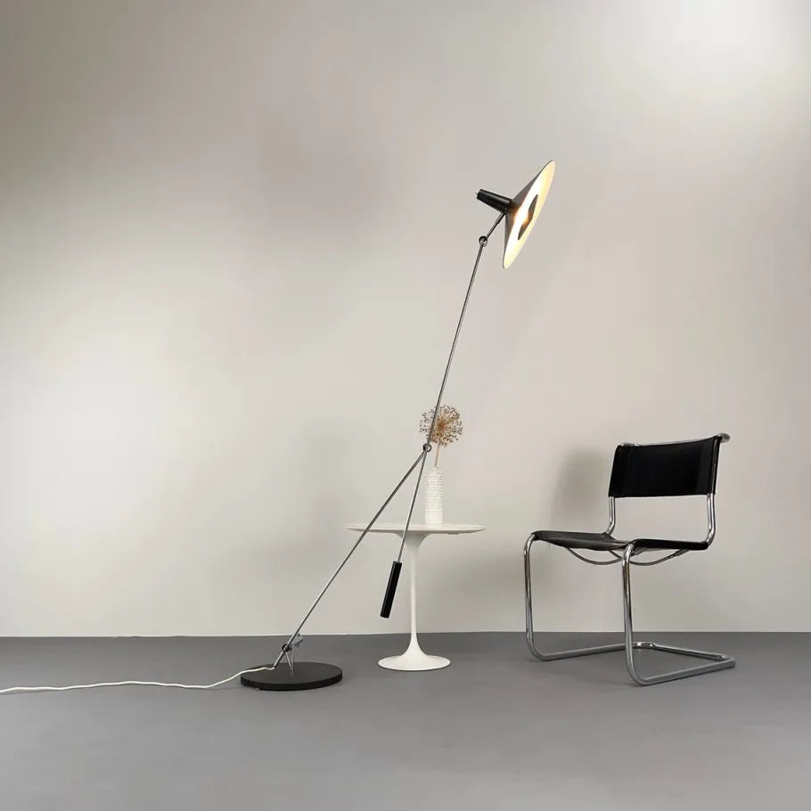 Pamono Type 600 Model 51 Floor Lamp by Rico and Rosemarie for Baltensweilerr, Switzerland, 1951