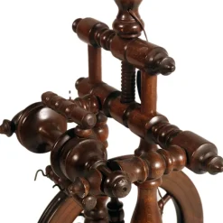 Outlet Pamono Tyrolean Wooden Spinning Wheel Floor Lamp, 1800s