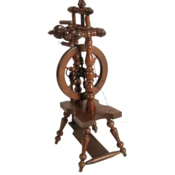 Outlet Pamono Tyrolean Wooden Spinning Wheel Floor Lamp, 1800s