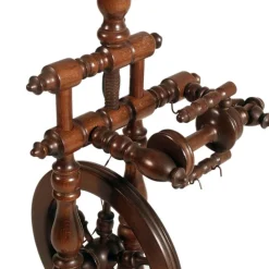 Outlet Pamono Tyrolean Wooden Spinning Wheel Floor Lamp, 1800s