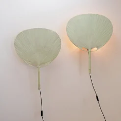 Pamono Uchiwa III Wall Lamps by Ingo Maurer for M Design, 1970s, Set of 2