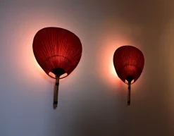 Clearance Pamono Uchiwa Wall Lamps attributed to Ingo Maurer for M Design, 1970s, Set of 2