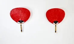 Clearance Pamono Uchiwa Wall Lamps attributed to Ingo Maurer for M Design, 1970s, Set of 2