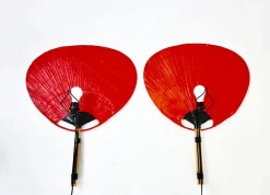 Clearance Pamono Uchiwa Wall Lamps attributed to Ingo Maurer for M Design, 1970s, Set of 2
