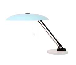 New Pamono Ufo Shaped Baby Blue Table Lamp in Metal by Nedalo, 1950s