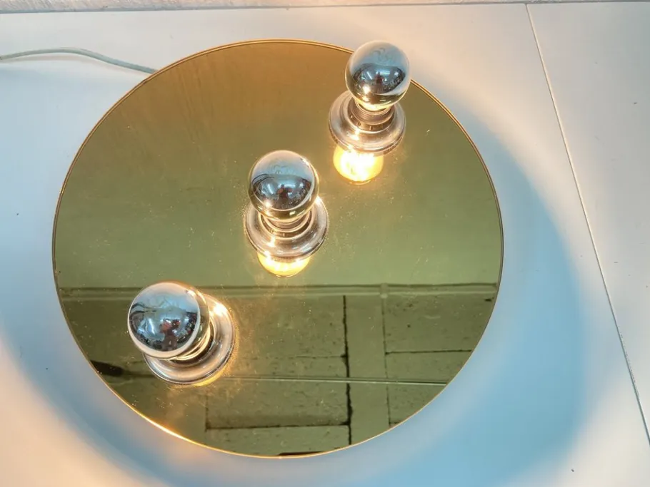 Discount Pamono UFO Wall Lamp in Mirror Glass from Fischer Leuchten, 1970s-1980s