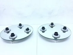 Hot Pamono UFO Wall Lamps with Mirror Glass by Fischer Leuchten, 1970s, Set of 2