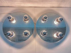Hot Pamono UFO Wall Lamps with Mirror Glass by Fischer Leuchten, 1970s, Set of 2