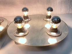 Hot Pamono UFO Wall Lamps with Mirror Glass by Fischer Leuchten, 1970s, Set of 2