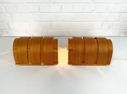 New Pamono V-155 Wall Lamps in Pine by Hans-Agne Jakobsson for AB Markaryd, 1960s, Set of 2