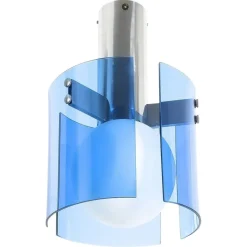 Hot Pamono Veca Blue Glass and Opal Glass Globe Pendant Lamp, 1970s