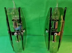 Discount Pamono Veca Wall Lamps in Smoked Murano Glass from Fontana Arte, 1960s, Set of 2