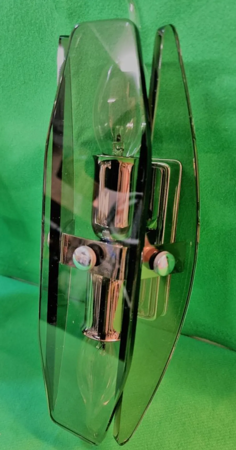 Discount Pamono Veca Wall Lamps in Smoked Murano Glass from Fontana Arte, 1960s, Set of 2