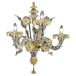 Hot Pamono Venetian Ca Rezzonico Murano Glass Gold Wall Sconce by Simoeng