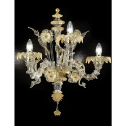 Hot Pamono Venetian Ca Rezzonico Murano Glass Gold Wall Sconce by Simoeng