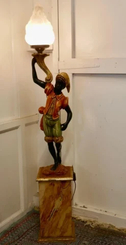 Discount Pamono Venetian Figural Floor Lamp, 1900s