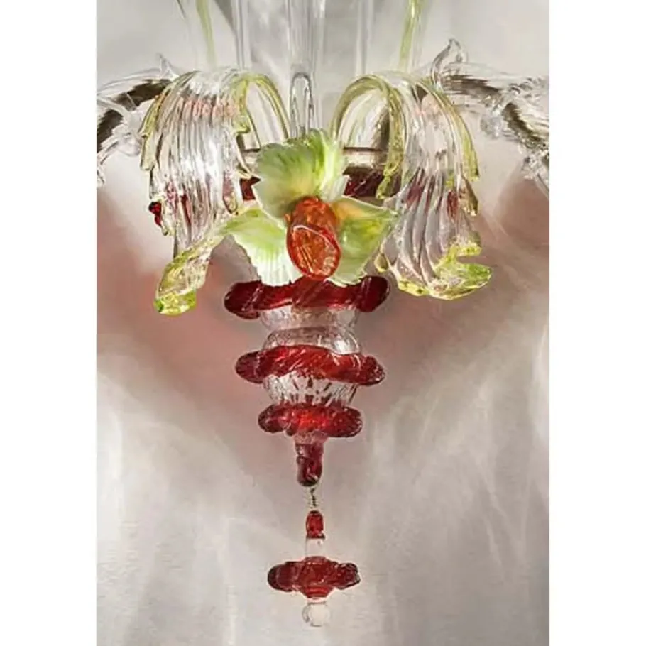 New Pamono Venetian Floreal Multicolor Cà Rezzonico Murano Glass Wall Sconce by Simoeng