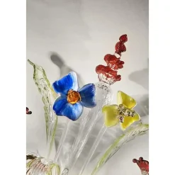 New Pamono Venetian Floreal Multicolor Cà Rezzonico Murano Glass Wall Sconce by Simoeng