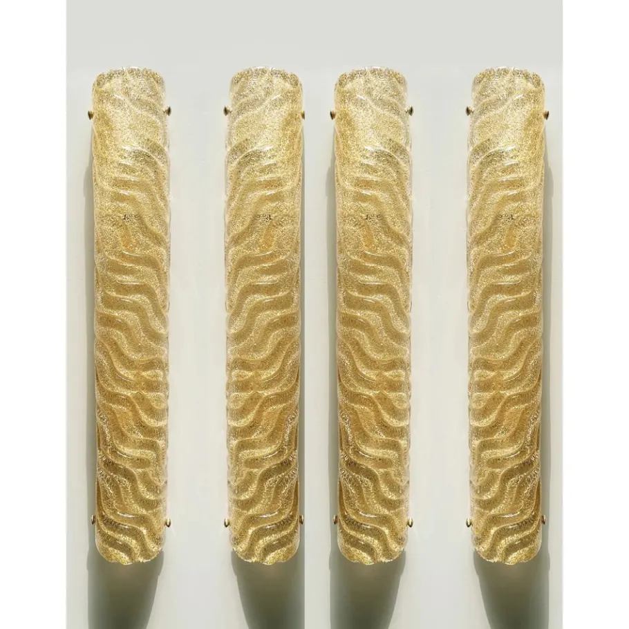 Sale Pamono Venetian Gold Graniglia Murano Glass Wall Sconce by Simoeng, Set of 4