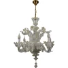 Sale Pamono Venetian Murano Glass and Gold Dust Floral Chandelier, Italy, 1950s