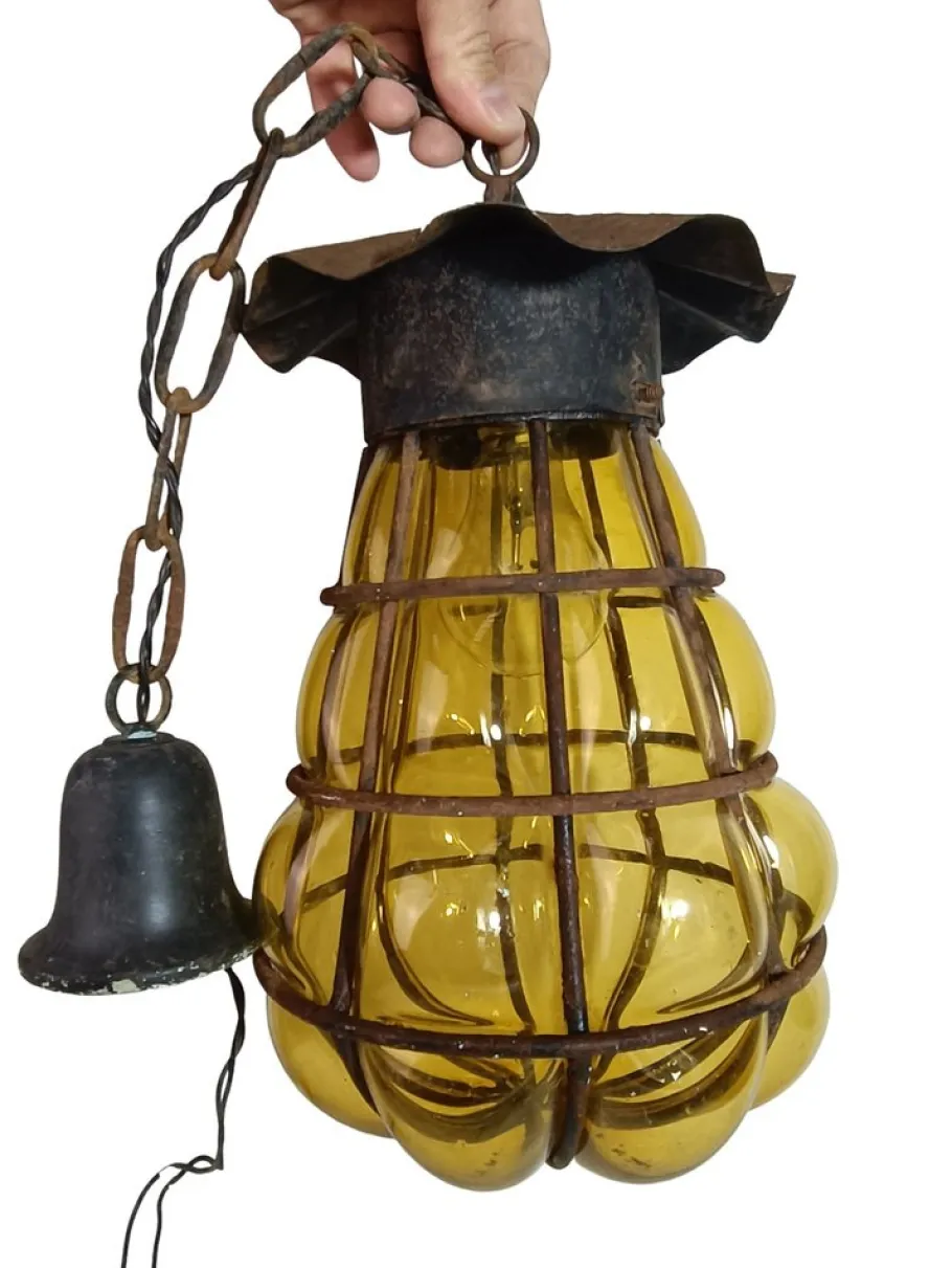 New Pamono Venetian Murano Glass Bubble Ceiling Lamp, 1930s