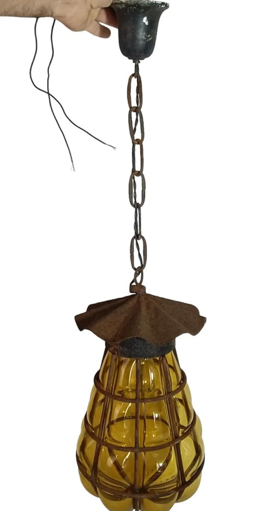 New Pamono Venetian Murano Glass Bubble Ceiling Lamp, 1930s