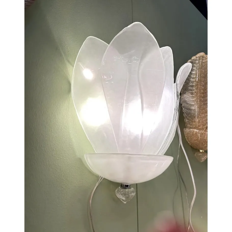 Discount Pamono Venetian Sanded Murano Glass Floreal Wall Sconces by Simoeng, Set of 2
