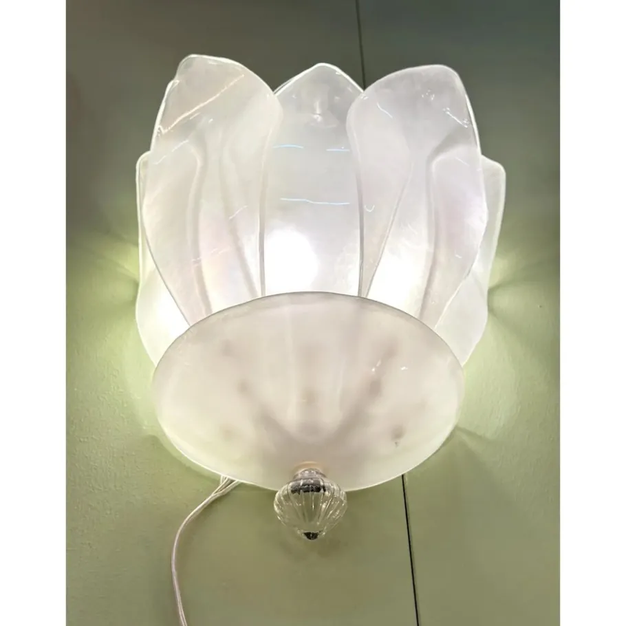 Discount Pamono Venetian Sanded Murano Glass Floreal Wall Sconces by Simoeng, Set of 2