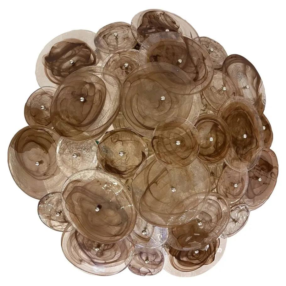 Discount Pamono Venied-Brown Disks Murano Glass Flush Mount by Simoeng