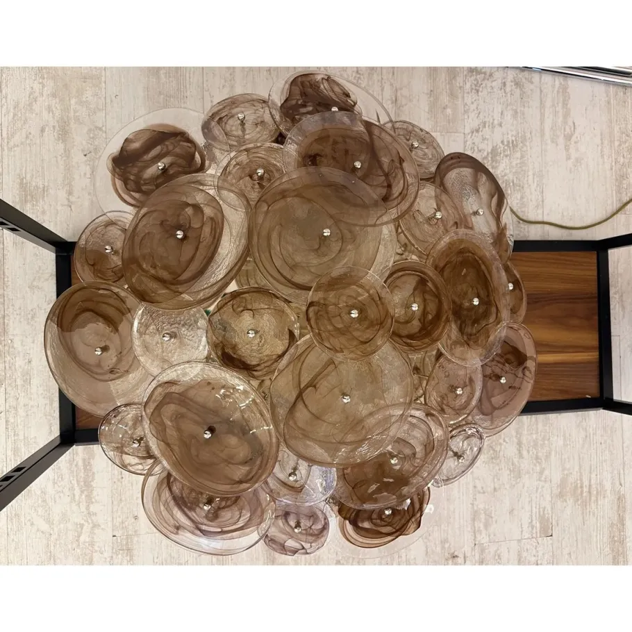 Discount Pamono Venied-Brown Disks Murano Glass Flush Mount by Simoeng