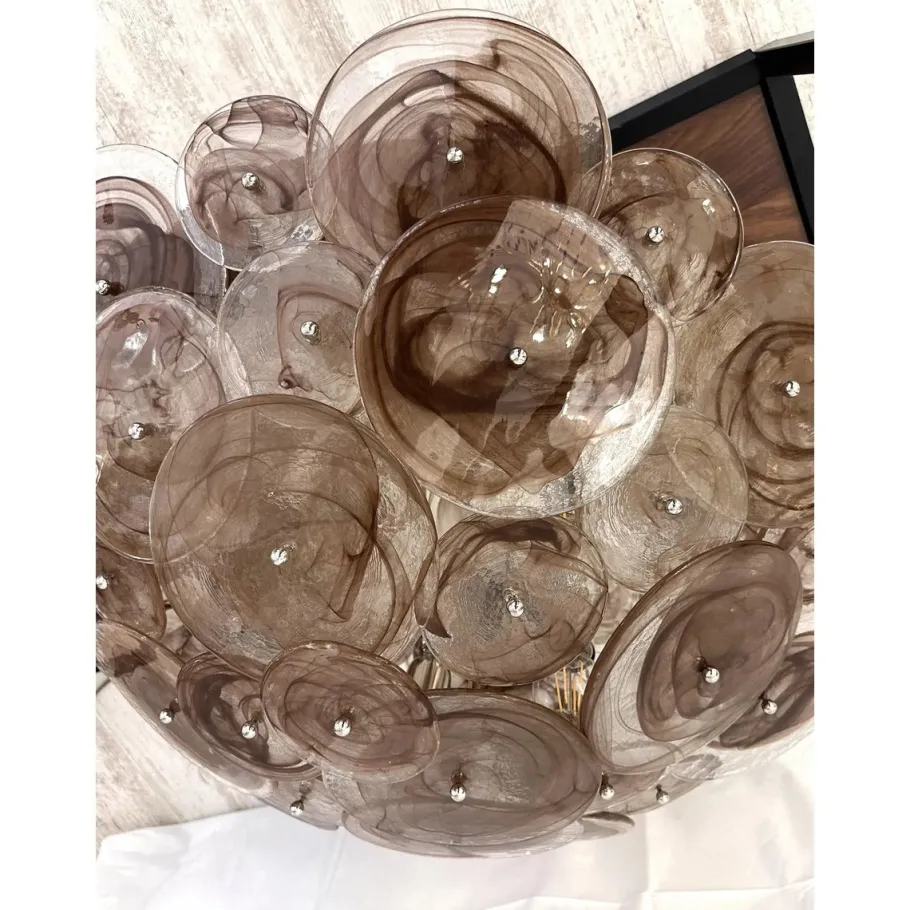Discount Pamono Venied-Brown Disks Murano Glass Flush Mount by Simoeng