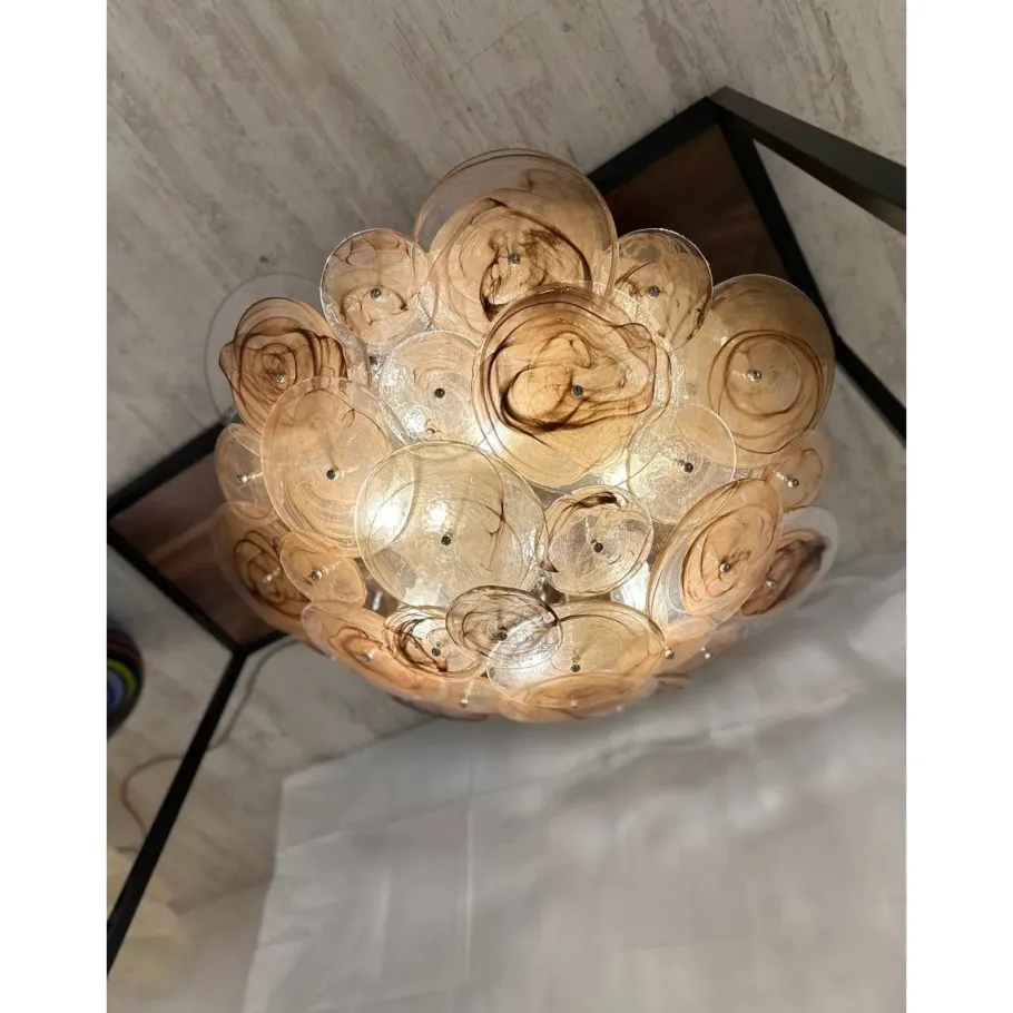 Discount Pamono Venied-Brown Disks Murano Glass Flush Mount by Simoeng