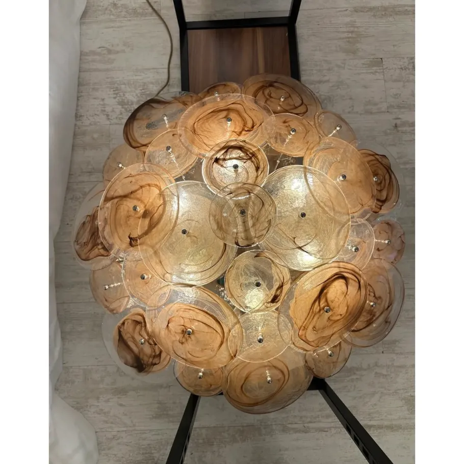 Discount Pamono Venied-Brown Disks Murano Glass Flush Mount by Simoeng