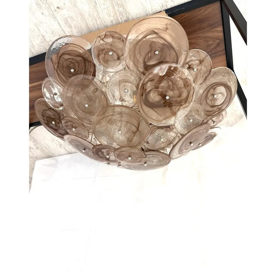 Discount Pamono Venied-Brown Disks Murano Glass Flush Mount by Simoeng