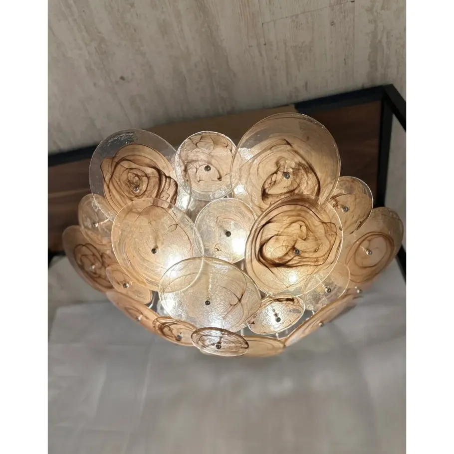 Discount Pamono Venied-Brown Disks Murano Glass Flush Mount by Simoeng