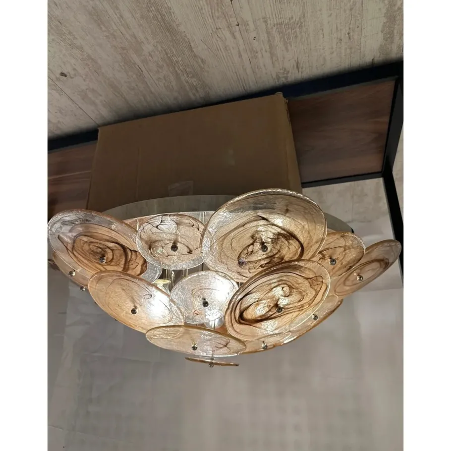 Discount Pamono Venied-Brown Disks Murano Glass Flush Mount by Simoeng