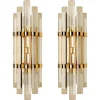 Best Pamono Venini Style Murano Glass & Gilt Brass Sconces, 1960s, Set of 2