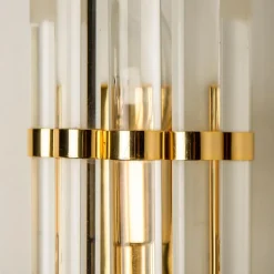 Best Pamono Venini Style Murano Glass & Gilt Brass Sconces, 1960s, Set of 2