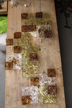 Clearance Pamono Venini Toni Zuccheri 1960 Light Wall Panel by Toni Zuccheri for Venini