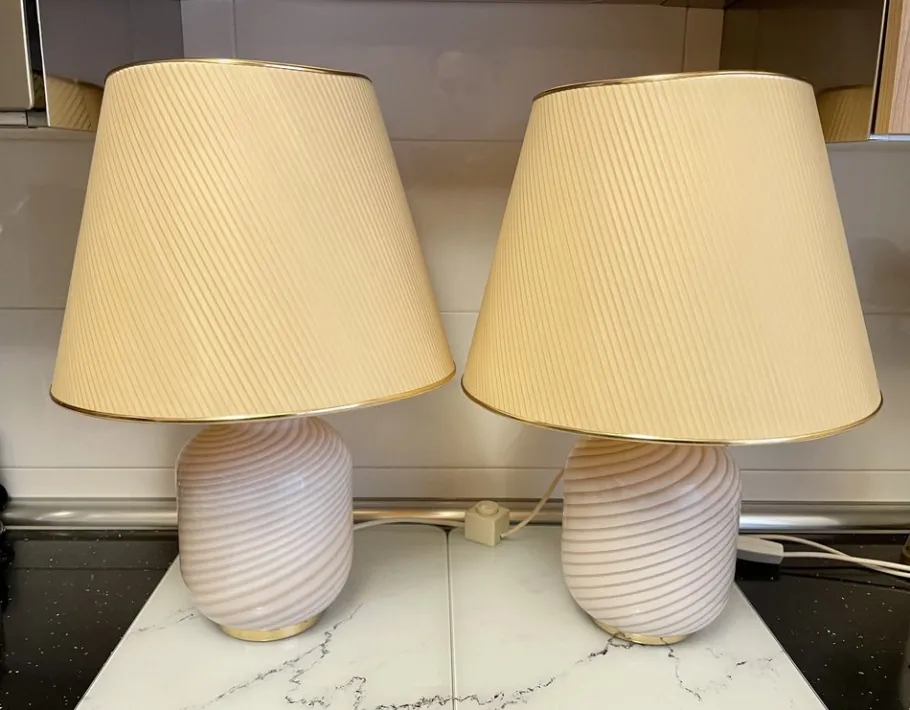 Outlet Pamono Vetri Murano Table Lamps from Venini, Set of 2