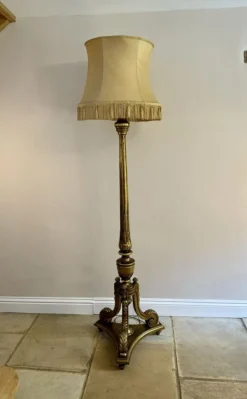 Best Pamono Victorian French Carved Gilded Standard Lamp, 1860s