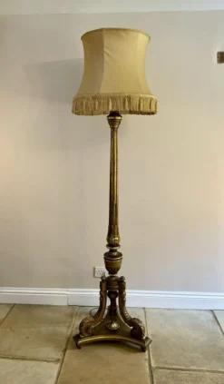 Best Pamono Victorian French Carved Gilded Standard Lamp, 1860s