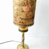 Outlet Pamono Victorian Style Brass Table Lamp with Lampshade in Romantic Love Scene, 1930s