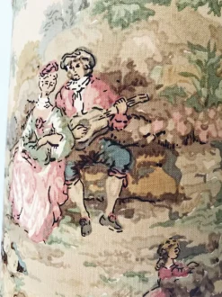 Outlet Pamono Victorian Style Brass Table Lamp with Lampshade in Romantic Love Scene, 1930s