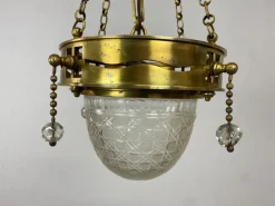 Best Pamono Vienna Secession Brass Hanging Lamp attributed Kolo Moser, 1890s