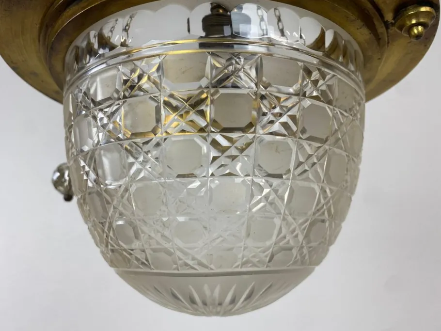 Best Pamono Vienna Secession Brass Hanging Lamp attributed Kolo Moser, 1890s